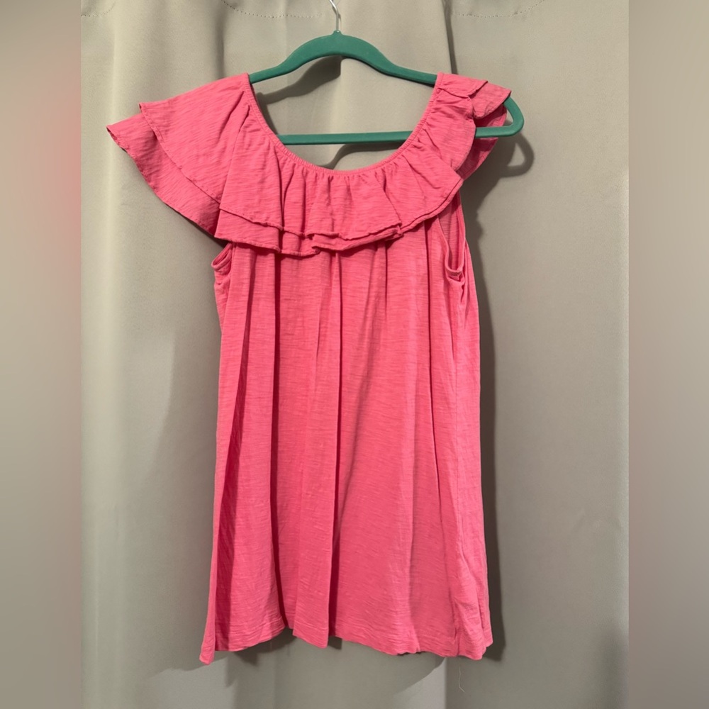 Lilly Pulitzer size L pink Ruffled Off-Shoulder Top